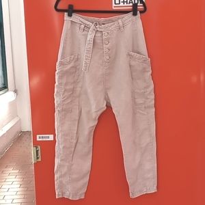 Free People baggy pants sz 2 light pink